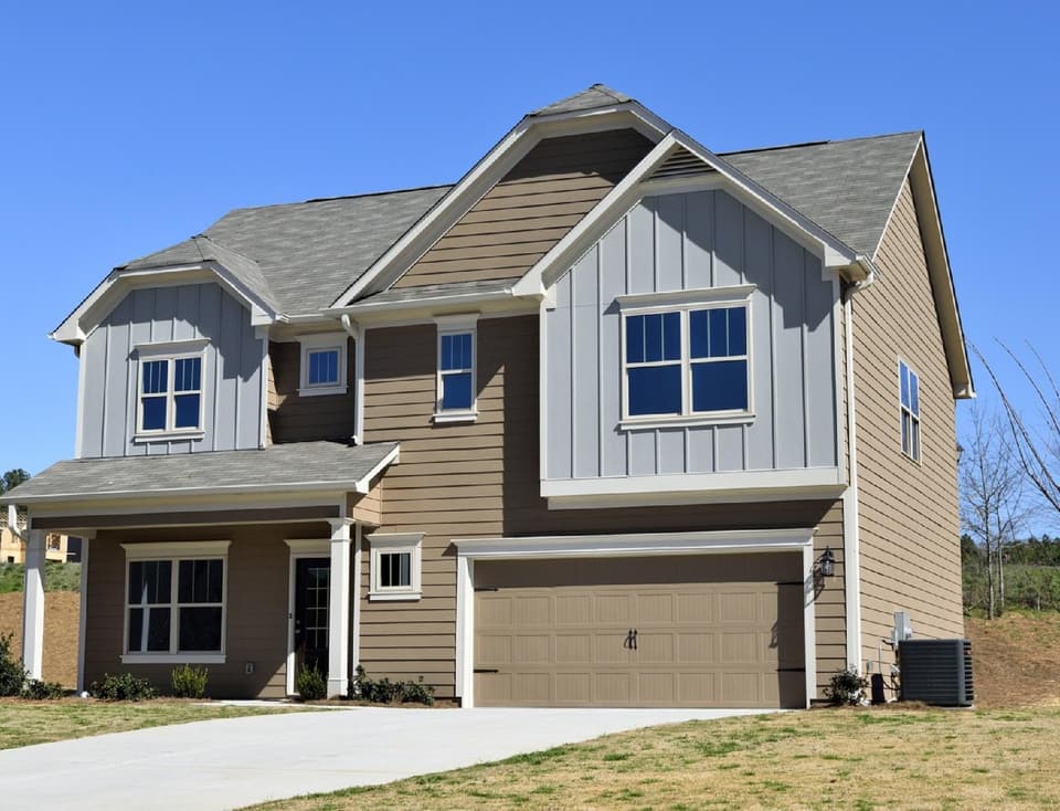 New-construction home with a two-car garage
